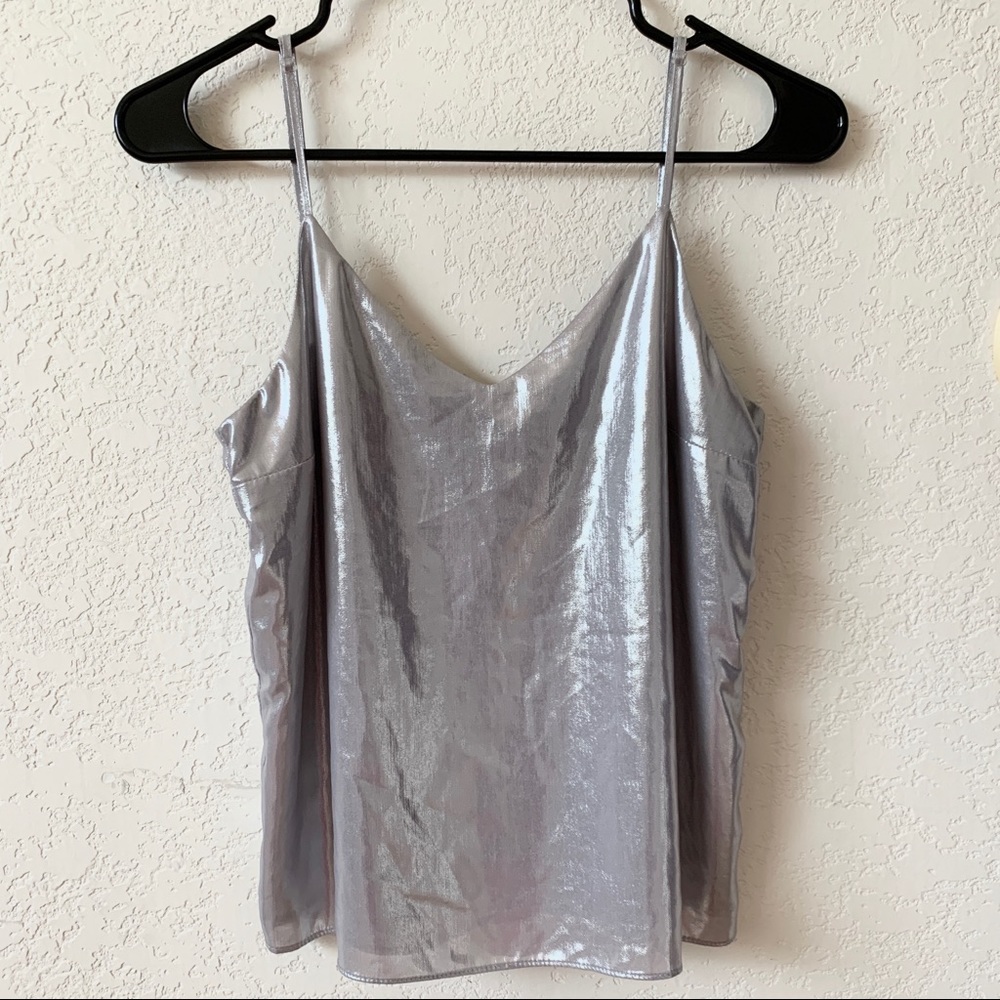 Silver Metallic Tank Top